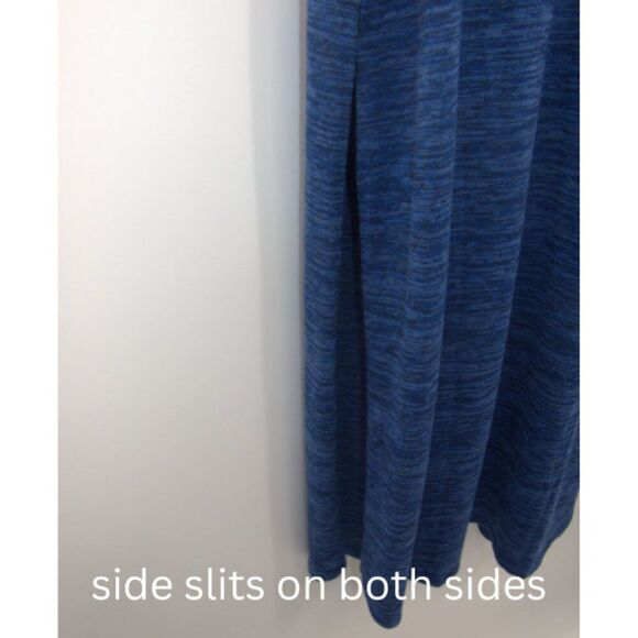 LuLaRoe Joy Feathered Blue Side Slit Sleeveless Duster Vest Size S - Picture 7 of 7